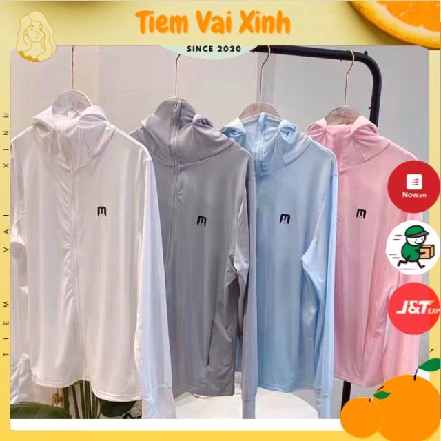 Áo Chống Nắng Nữ 🍊[Tiệm Vải Xinh]🍊 Áo Chống Nắng Thun Lạnh Liền Che Miệng - Chống Nắng Nội Địa Hàng Quảng Châu