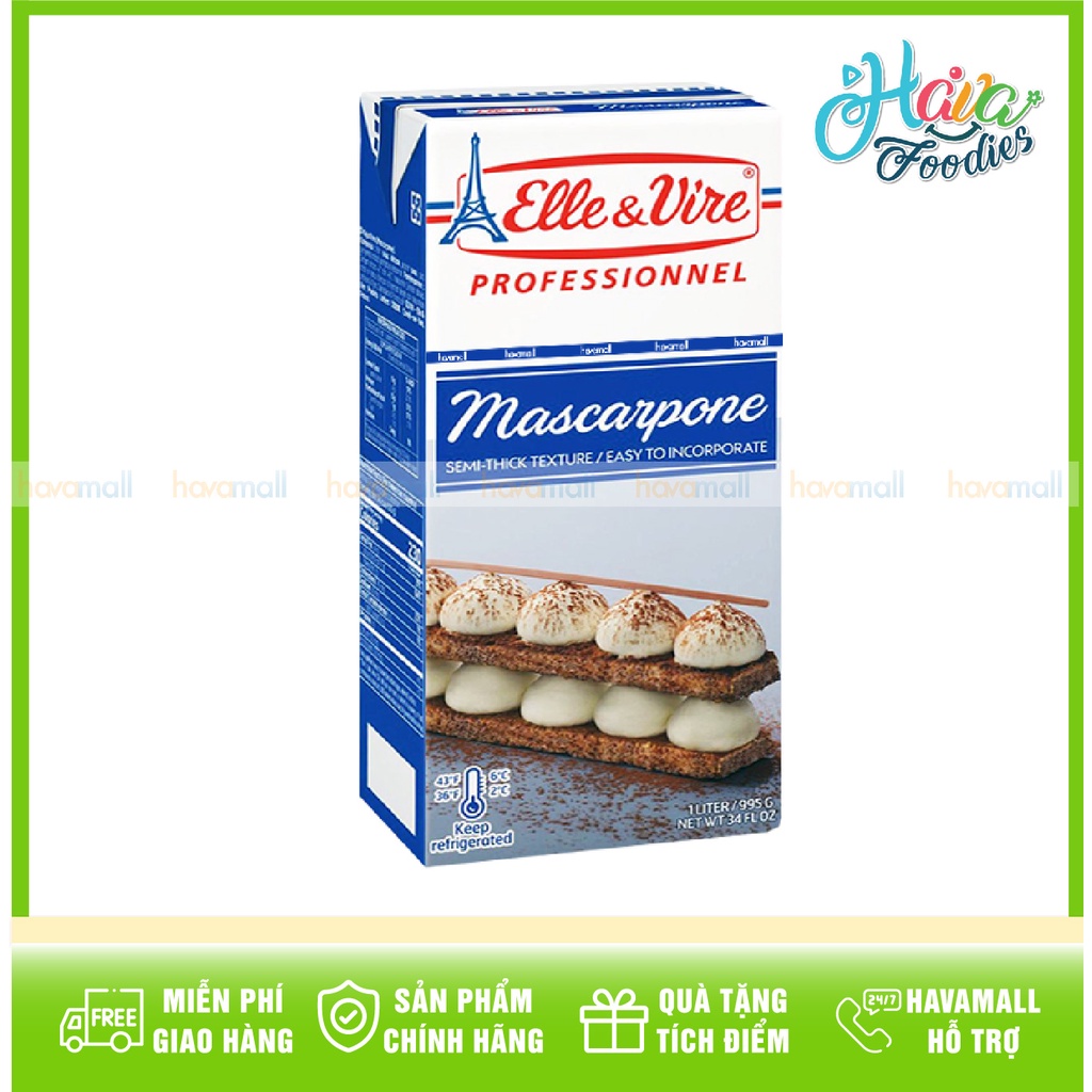 Phô Mai Mềm Mascarpone Elle & Vire 1 Lít