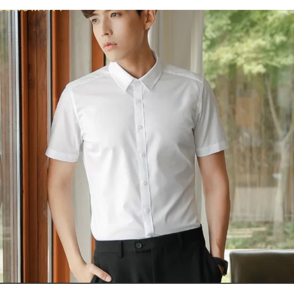 [Siêu Rẻ]Áo Sơ Mi Nam Body Ôm Tay Ngắn,Sơ Mi Trơn Nam Form Hàn Quốc,Vải Lụa Mềm Mại Thoáng mát,Thấm Hút Mồ Hôi,Nhiều Mau | BigBuy360 - bigbuy360.vn