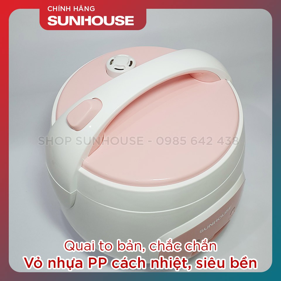 Nồi cơm điện SUNHOUSE 1.2L SHD8217W vỏ nhựa PP siêu bền | BigBuy360 - bigbuy360.vn