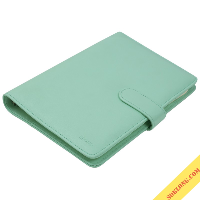 Sổ còng bìa da PU Caro 5x5 A5 100 trang Klong MS 992 Sổ binder bullet journal màu Pastel dễ refill giấy