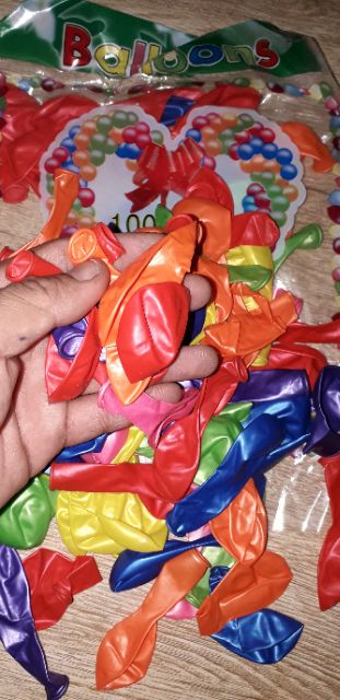 Sét 100 quả bong bóng xi loại tròn nhiều màu sắc khi bơm 36cm