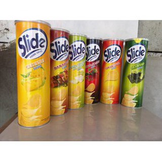 Bánh snack khoai tây lát Slide 100g. loại lớn Đủ vị: thơm cay, phomai, thịt nướng, hành, tự nhiên, tảo biển