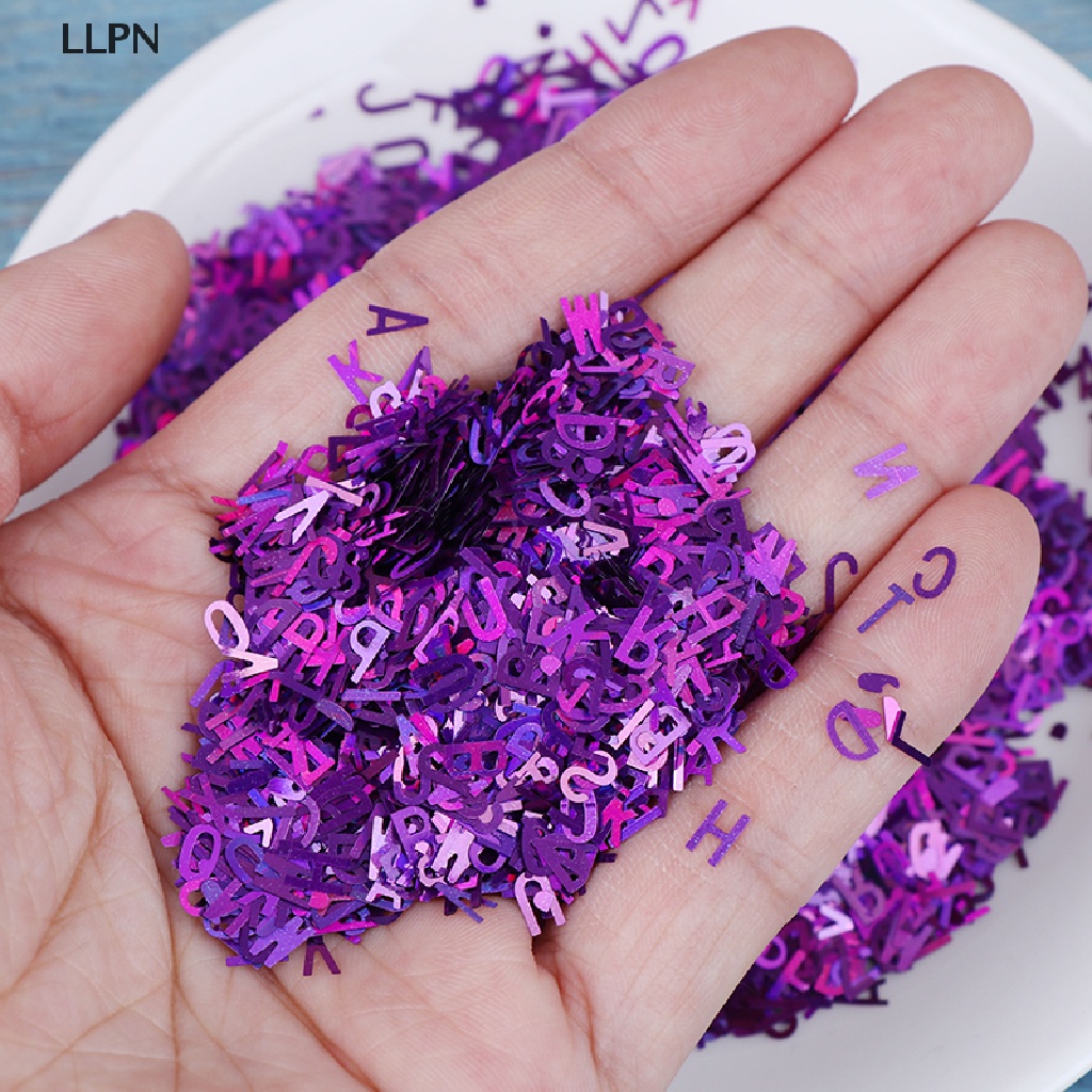 [LLPN] Hộp Kim Tuyến Lấp Lánh Hình Chữ Cái Trang Trí Móng Nghệ Thuật Hỗn Hợp