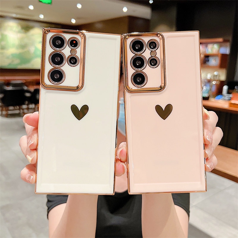 Ốp Điện Thoại Dẻo Tráng Gương In Họa Tiết Sang Trọng Kèm Khung Bảo Vệ Camera Cho Samsung S22 Ultra A53 5G