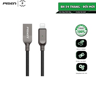 Cáp PISEN USB A to L Intelligent Power-Off 1200mm, model: AL26-1200 - Hàng chính hãng