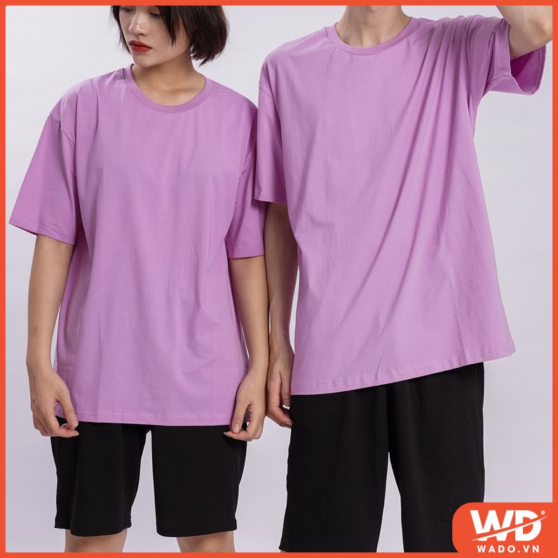 Áo phông trơn unisex tay lỡ, áo thun tay lỡ nam nữ form rộng chất cotton mềm mịn 8 màu để chọn