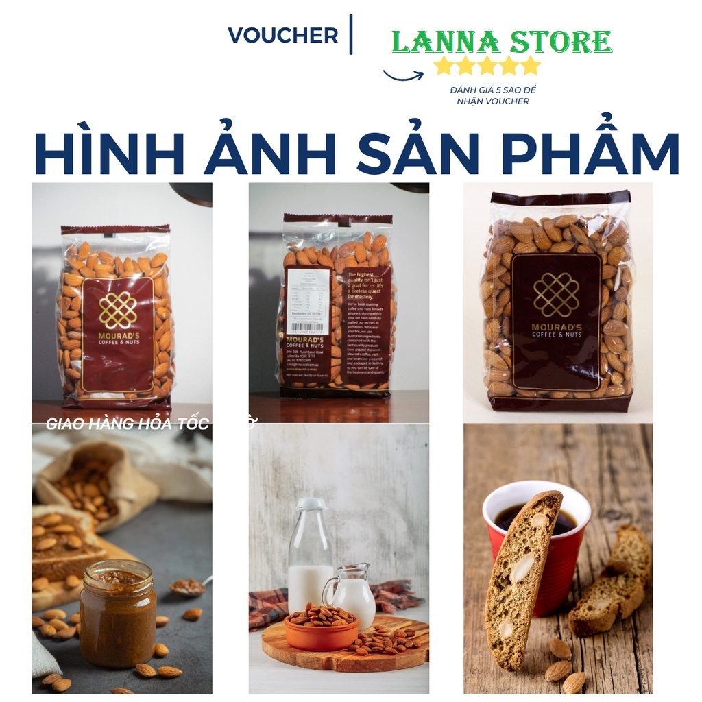 Hạnh nhân sống tách vỏ dùng để làm sữa, làm bánh Mourad túi 500g - Úc