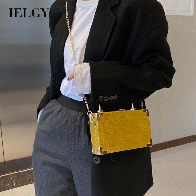 Túi Đeo Vai Hình Vuông Cỡ Nhỏ Phối Dây Đeo Sợi Xích Phong Cách Cổ Điển Thời Trang Cho Nữ