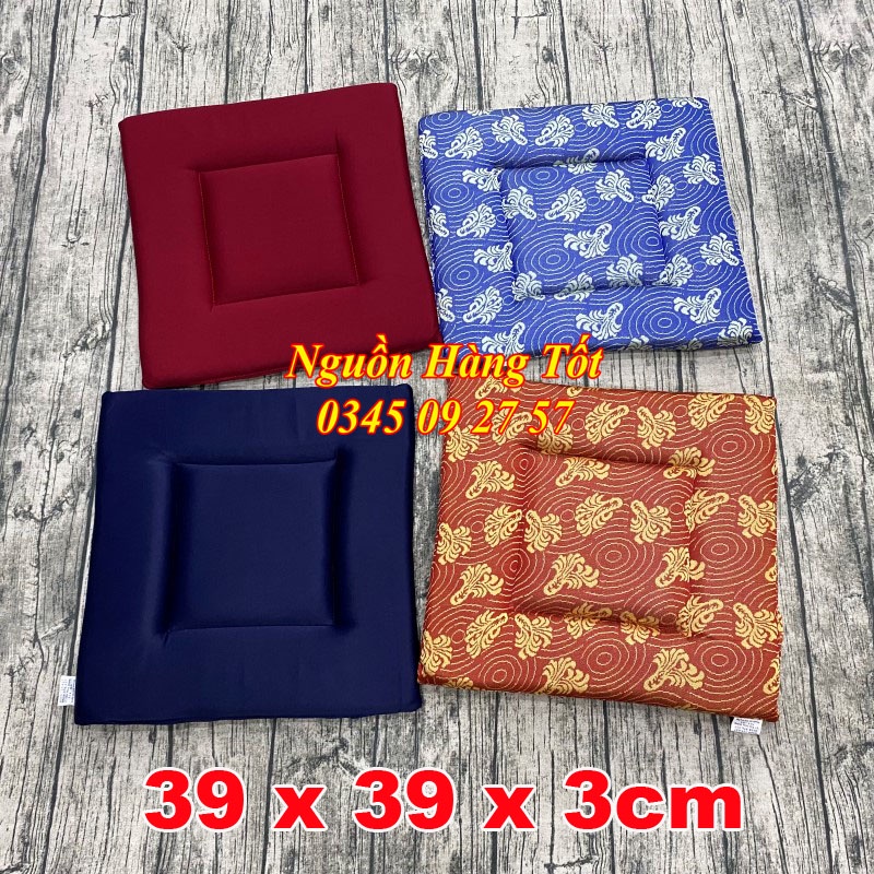 Đệm Ngồi Kiểu Nhật HIRO 39x39x3cm - Dùng Ngồi Bà Trà, Ghế Gỗ, Salon, Sofa, Văn Phòng, Xe Hơi, Ô Tô
