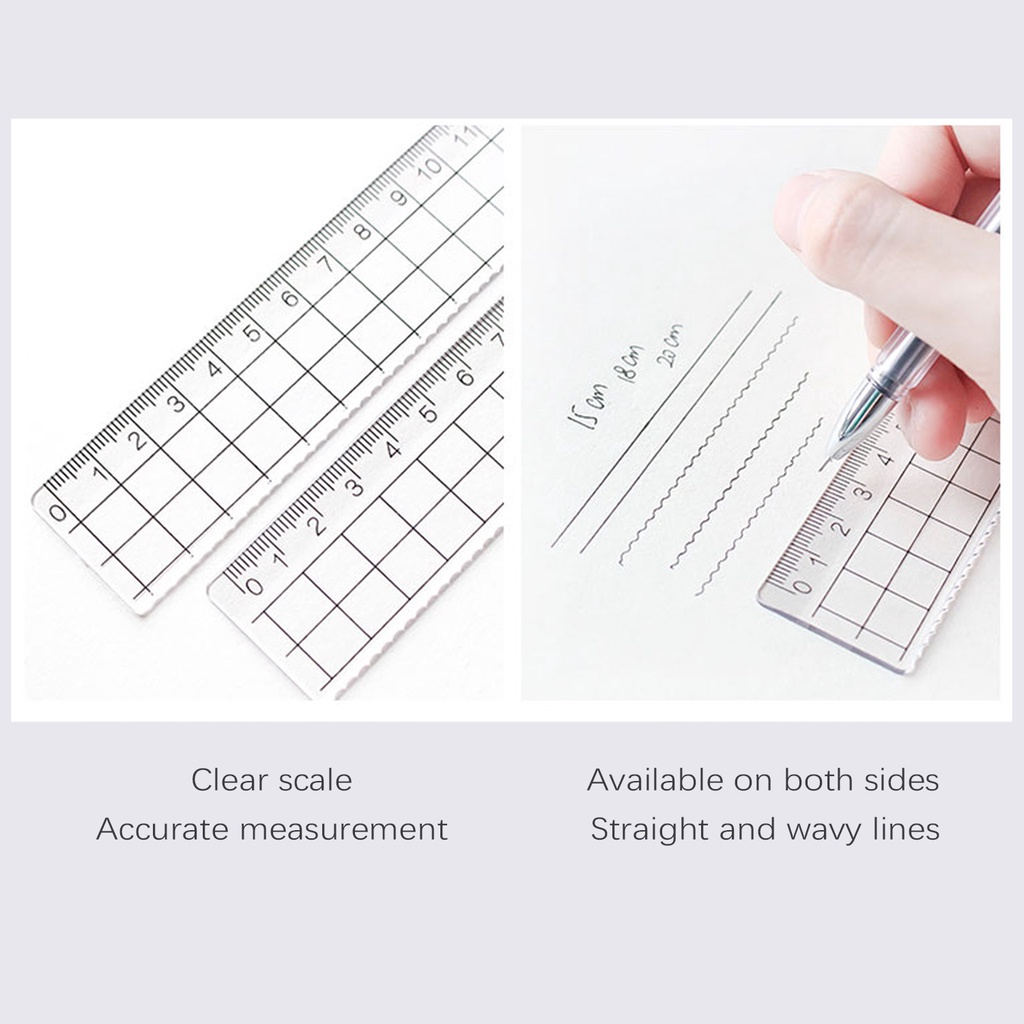 Thước Kẻ Thẳng Bằng Acrylic Trong Suốt 15cm / 18cm / 20cm Đa Ứng Dụng