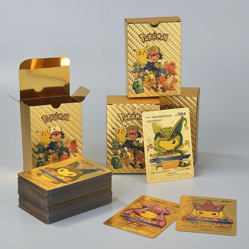 11 Thẻ Bài Pokemon Vàng Lá Màu Cầu Vồng Sưu Tầm Rare Quà Tặng Cho Trẻ Em