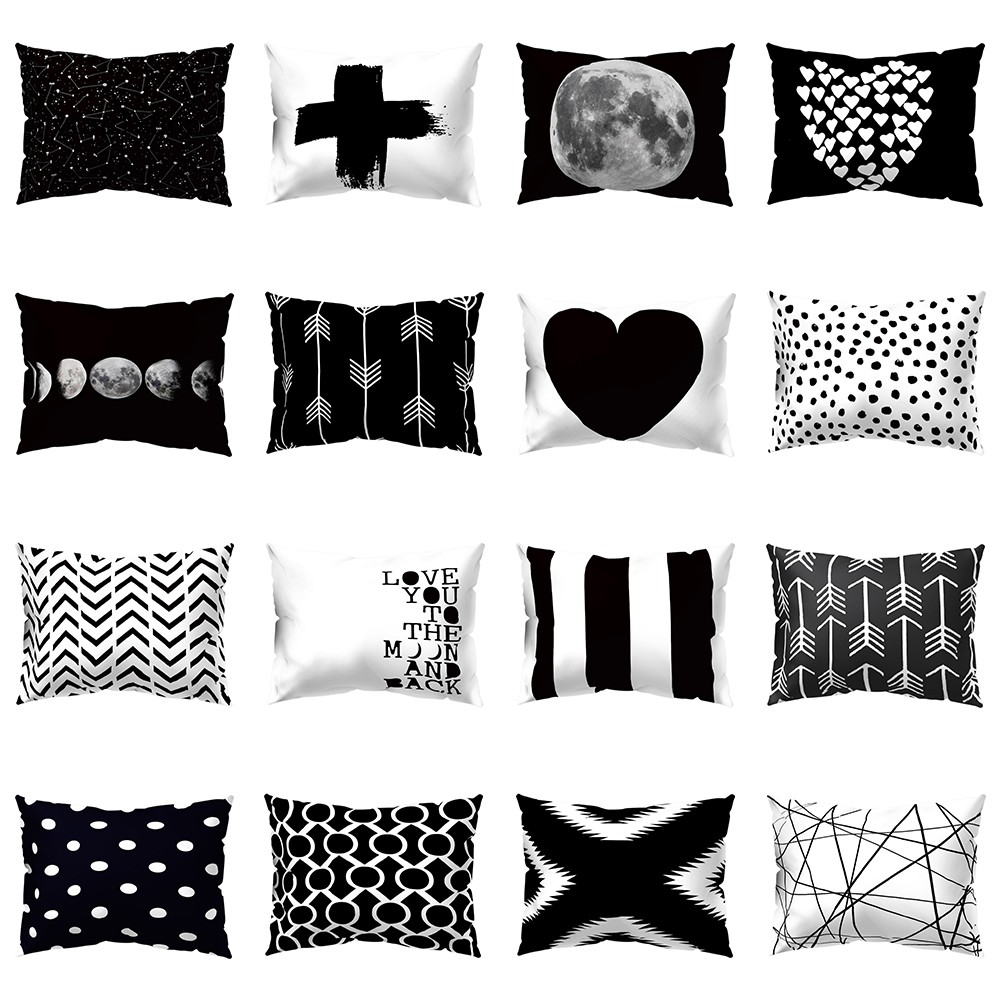 Vỏ gối họa tiết hình học/ chữ thập/ trái tim độc đáo trang trí ghế sofa/ xe hơi/ giường