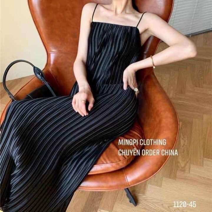 BÁN SỈ VÁY 2 DÂY MAXI DẬP LY 5 MÀU | BigBuy360 - bigbuy360.vn