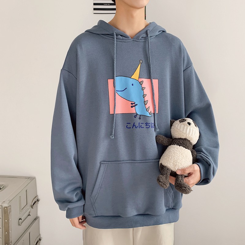 Áo hoodie họa tiết chú khủng long dễ thương trẻ trung | BigBuy360 - bigbuy360.vn