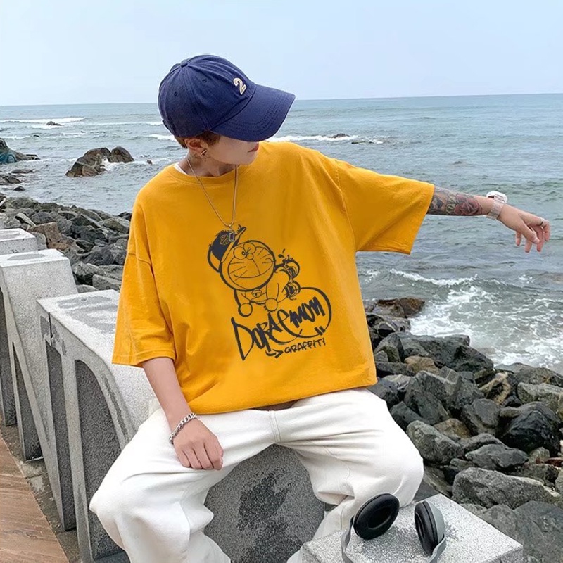 Áo Thun Dáng Rộng In Hình Phi Hành Gia Phong Cách Hip Hop Hàn Quốc Thời Trang Mùa Hè Cho Nam Cỡ M-8XL