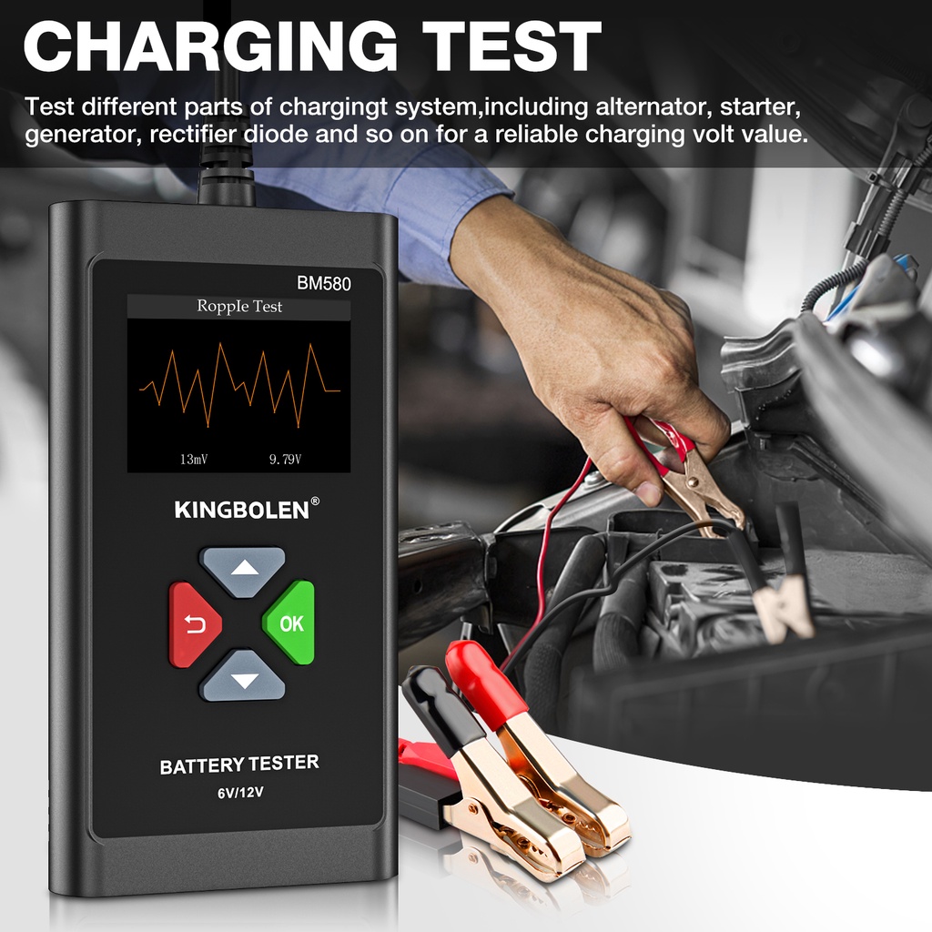 Thiết Bị Phân Tích Pin BM580 6V 12V 100-2000CCA 2AH-220AH Chuyên Dụng Cho Xe Hơi