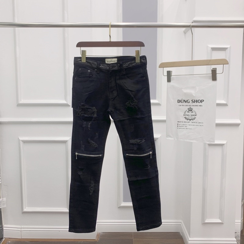 Quần bò Dior khoá đùi viền cạp  QJHD36