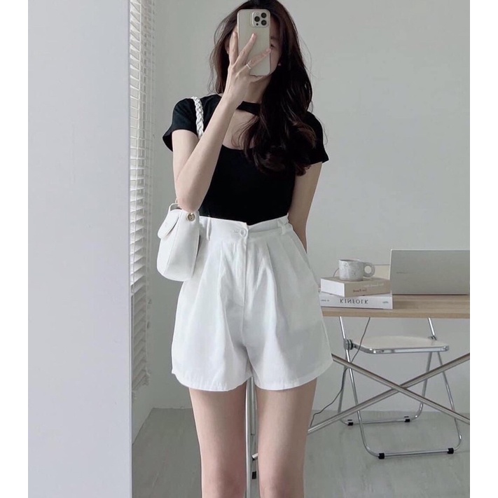 Áo kiểu khoét ngực , best seller mùa hè , ngắn tay , chất thun bozip siêu mát