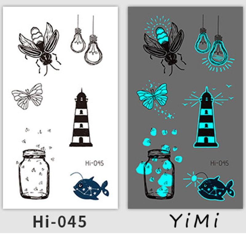 Miếng Dán Hình Xăm Phát Quang Chống Thấm Nước Hình Bướm Độc Đáo