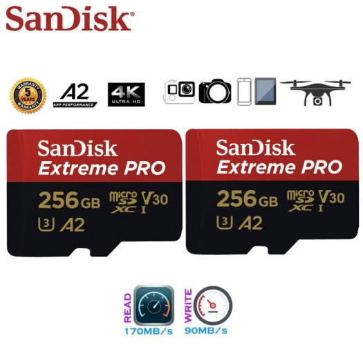 [Mã 99ELHA giảm 7% đơn 300K] Thẻ Nhớ 256GB MicroSD SanDisk Extreme Pro A2 V30 U3 Class 10 UHS-I 170MB/S Tốc Độ Siêu Cao