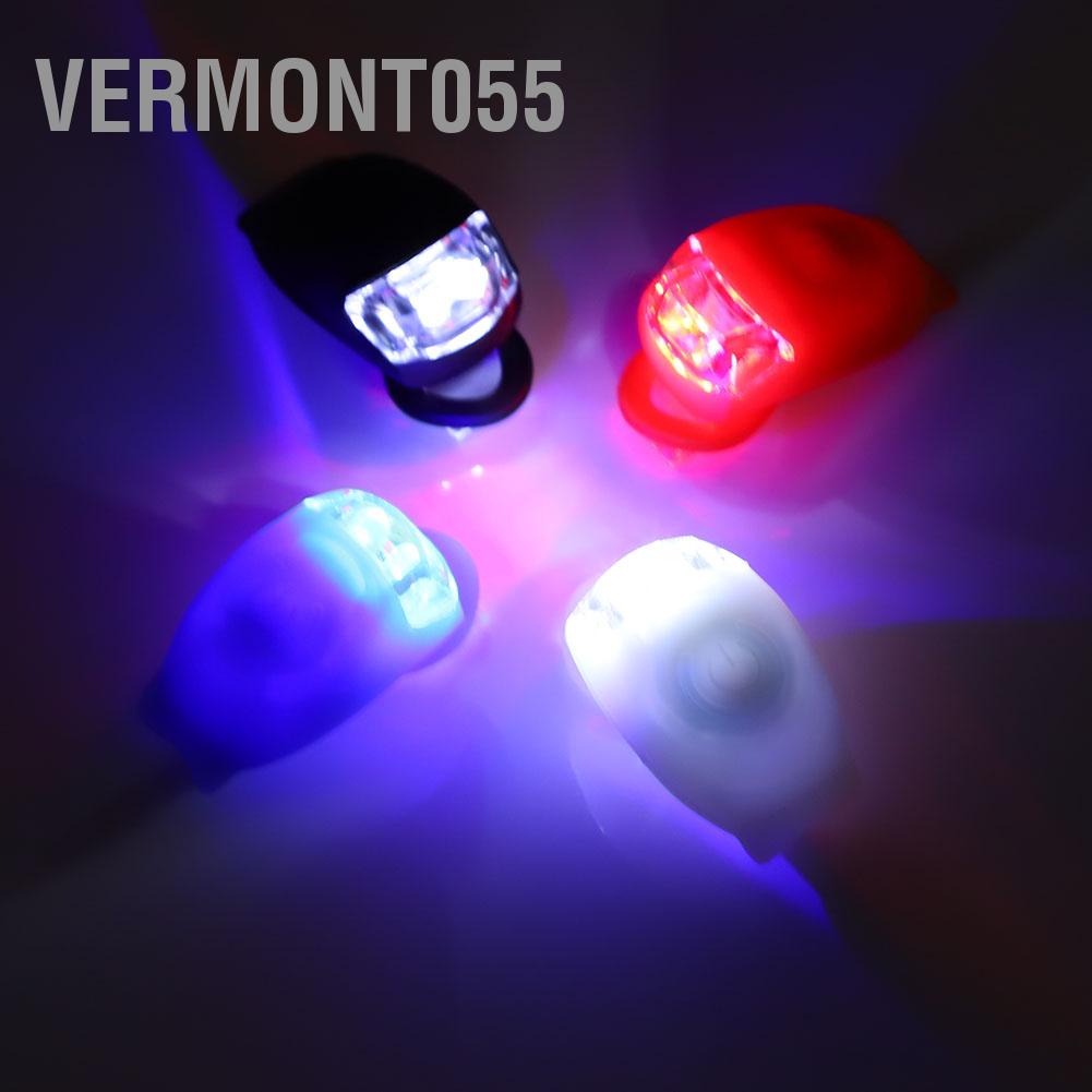 Hàng Hot Xe đạp Silicone Frog Mặt trước / Phía sau Đèn LED cảnh báo Đèn flash Xe đạp Không thấm nước Hàng giao ngayVermont055