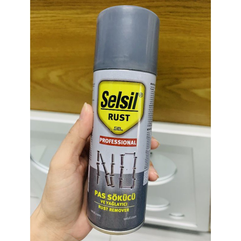 Dầu chống rỉ và phá sét cực nhanh, tẩy rửa làm sạch bề mặt và chống ma sát Selsil Rust 200ml (nhập khẩu Thổ Nhĩ Kì)