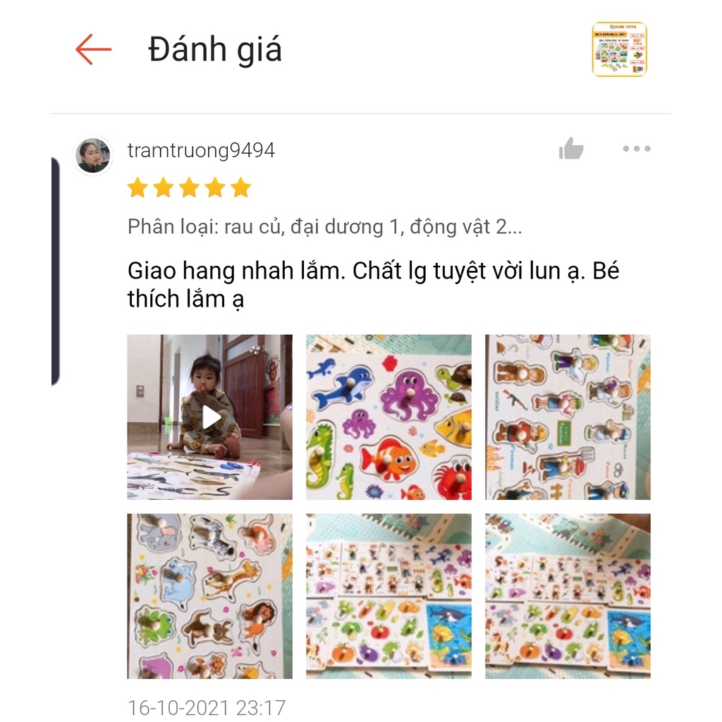 Bảng Ghép Hình Núm Gỗ Cho Bé 35 Chủ Đề loại 1 núm dày siêu đẹp Kumi toys