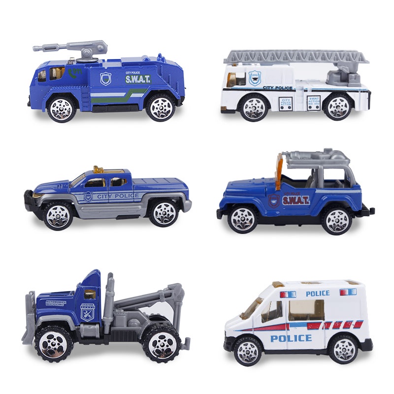 Coolplay Bộ 6 Mô Hình Xe Cảnh Sát / Xe Cứu Hỏa / Xe Cứu Hỏa Mini Bằng Hợp Kim Dành Cho Bé Trai