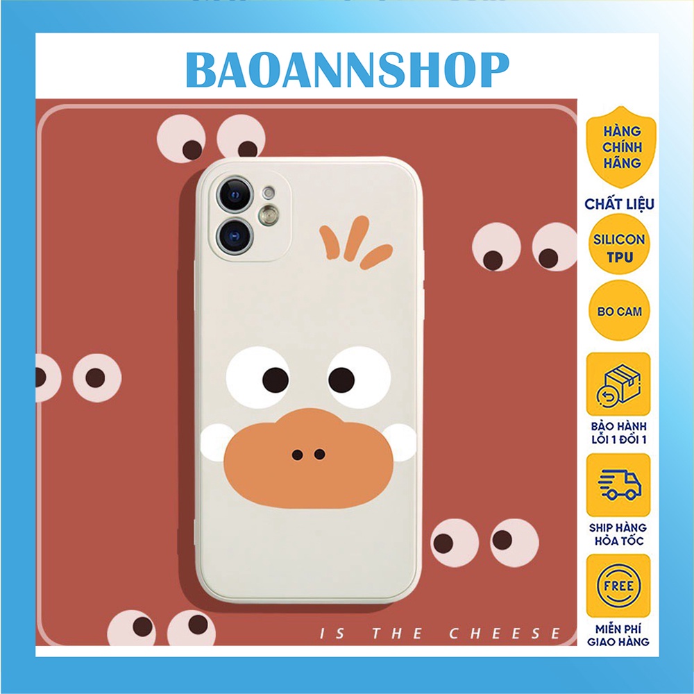 Ốp lưng iphone hoạt hình ngộ nghĩnh H20 dẻo cạnh vuông bảo vệ camera 7plus/8plus/x/xs/xsmax/11/12/13/14/pro/promax