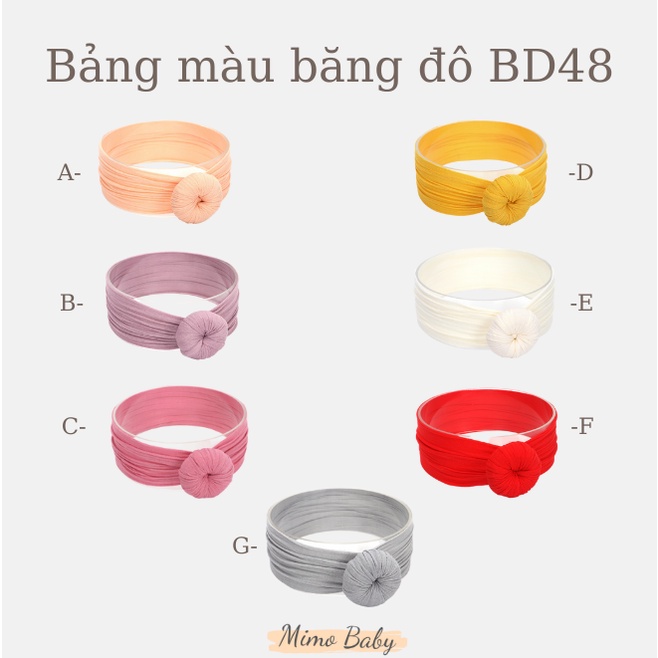 Băng đô thun bản to mẫu xoắn ốc siêu dễ thương cho bé gái BD48 Mimo Baby