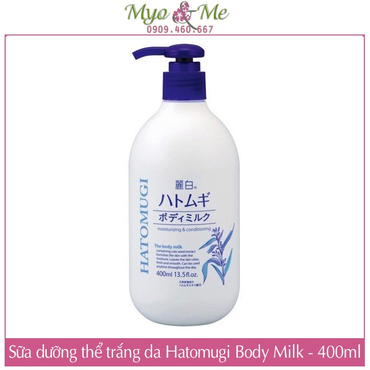 Sữa dưỡng thể sáng da chiết xuất ý dĩ Reihaku Hatomugi Body Milk Nhật Bản dưỡng ngày, đêm