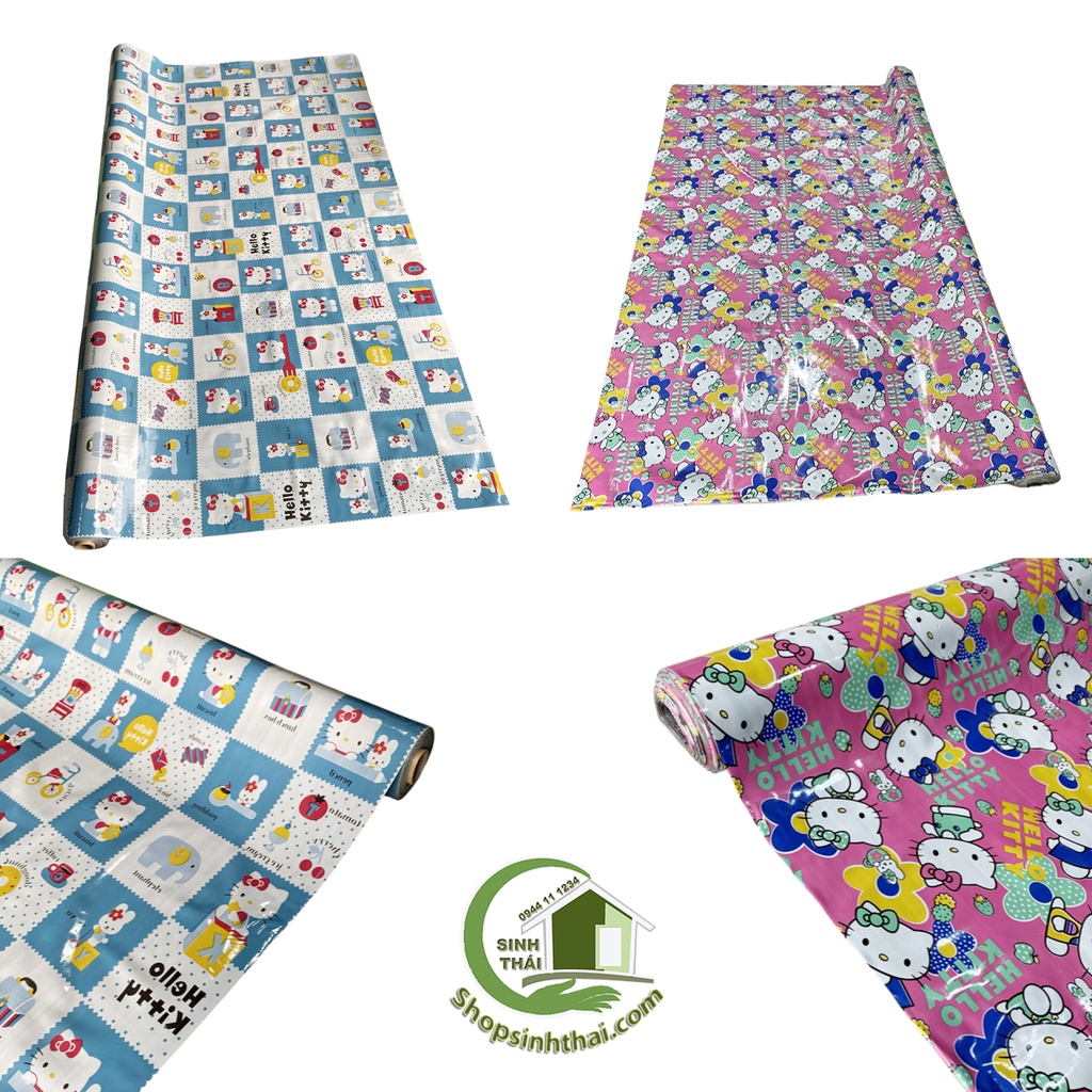 Simili trải sàn hello kitty màu hồng, xanh ngọc - chọn màu - 1m²