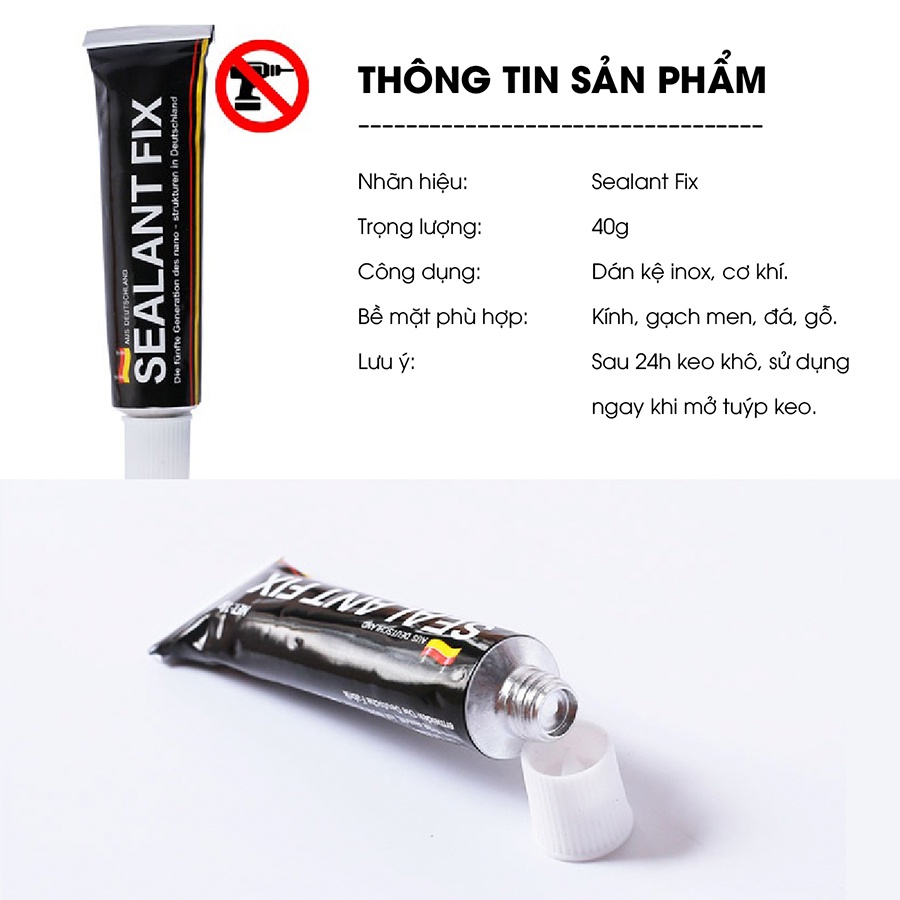 Keo Dán Đa Năng SEALANT FIX - Dính Siêu Chắc, Siêu Chịu Lực, Chống Thấm Nước -Treo Giá, Kệ, Gương, Tranh