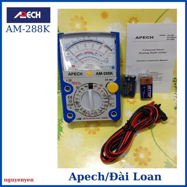 [ĐÀi LOAN] Đồng Hồ Đo VOM Vạn Năng Đa Năng Kim Apech AM-288K Độ Chính Xác Cao - Kèm Bộ Que Đo