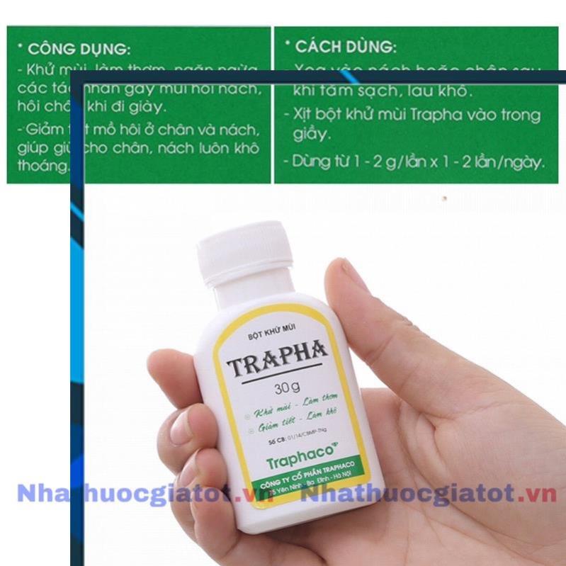Bột Khử Mùi TRAPHA Hỗ Trợ Giảm Tiết Mồ Hôi, Khử Mùi Hôi Nách, Hôi Chân