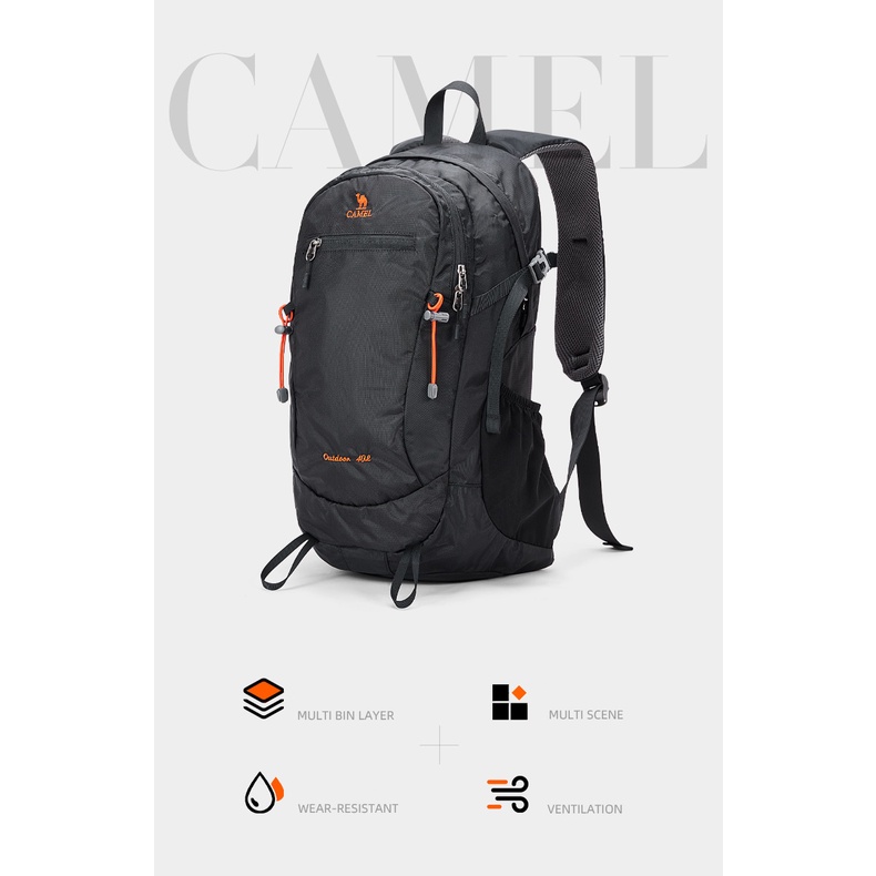 CAMEL CROWN Leo núi túi 40L ngoài trời đôi vai túi công suất lớn đi bộ đường dài du lịch ba lô