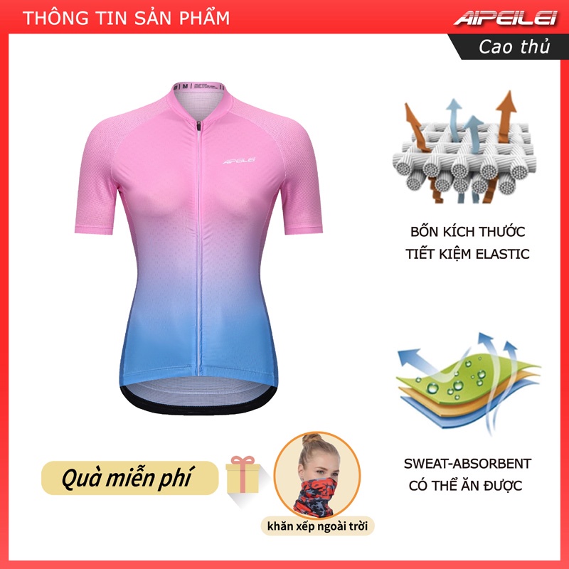 AIPEILEI Đi xe đạp nữ Jersey ngắn tay Áo đi xe đạp leo núi Thời trang Nhanh khô thoáng khí