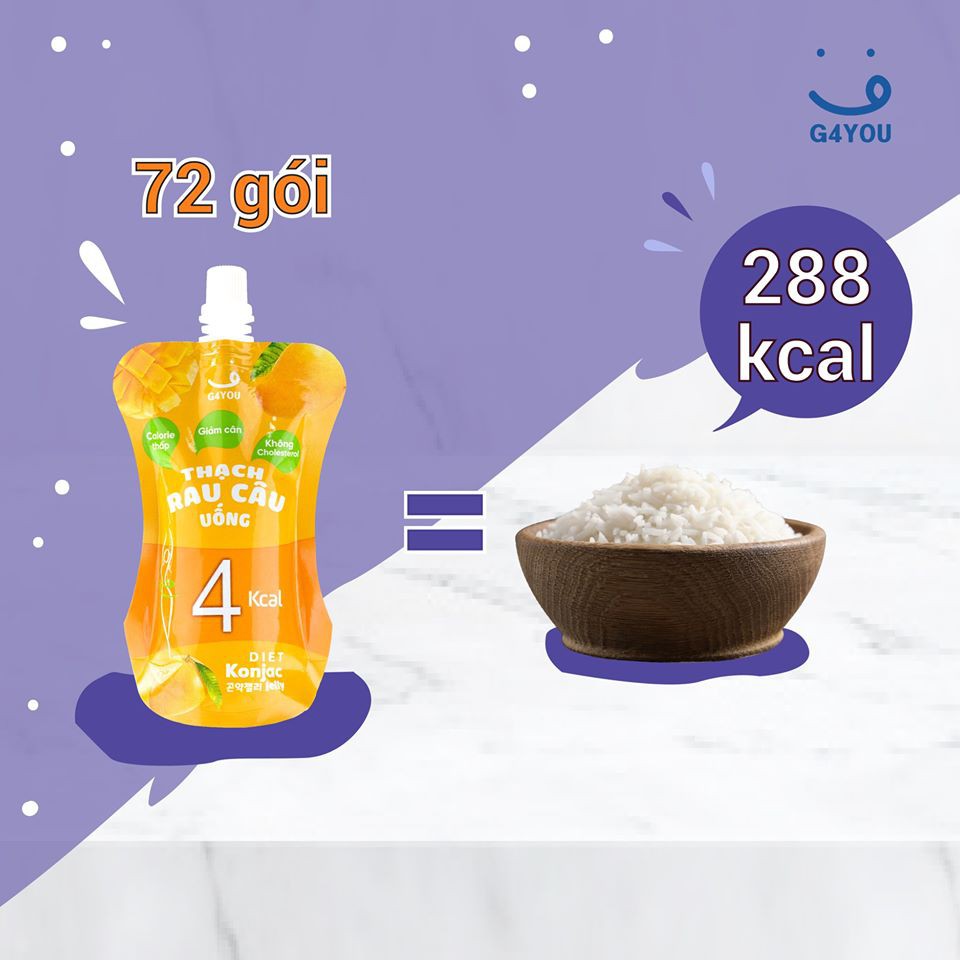 [Mã 66FMCGSALE1 giảm 10% đơn 250K] Thạch Rau Câu Uống G4You Ít Kcal Hỗ Trợ Giảm Cân 120G