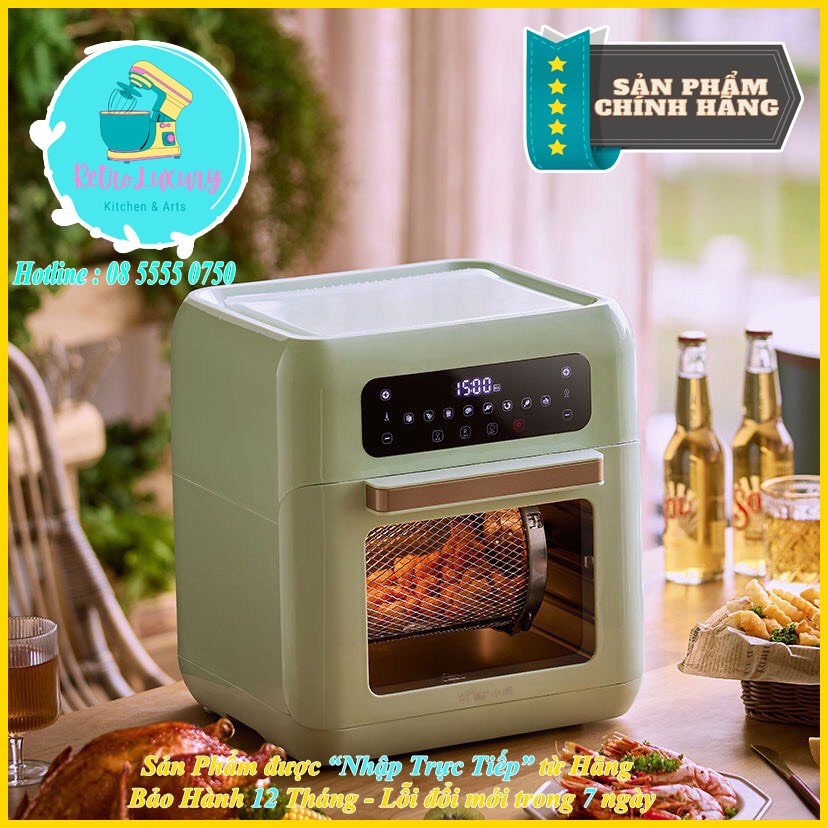 Nồi chiên không dầu đối lưu không khí BEAR QZG A15V1 10L màu xanh mint bảo hành 18 tháng