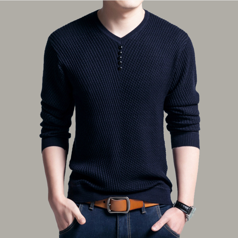 Áo Len Nam Tay Dài Cổ Chữ V Thời Trang Phong Cách | BigBuy360 - bigbuy360.vn