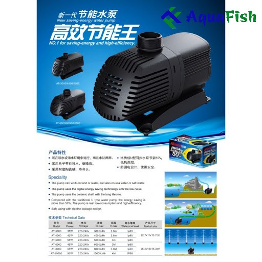 Máy Bơm Chìm Hồ Cá Koi Atman AT 5000 đến Atman AT 10000 (bơm chìm hồ cá tiết kiệm điện)