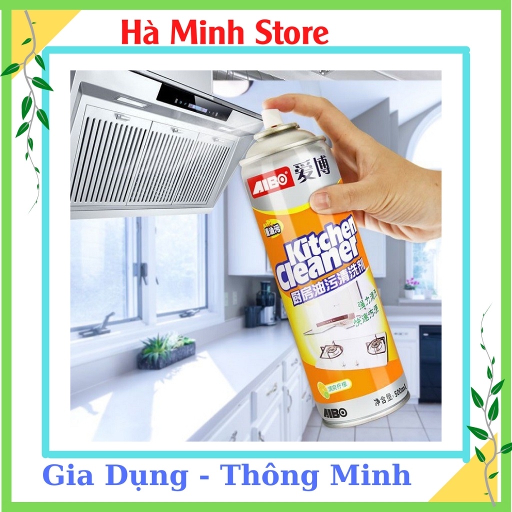 Bình Xịt Vệ Sinh Nhà Bếp Đa Năng, Xịt Bọt Tuyết, Tẩy Dầu Mỡ, Tẩy Vết Bẩn Kitchen Cleaner 500ml Hà Minh Store