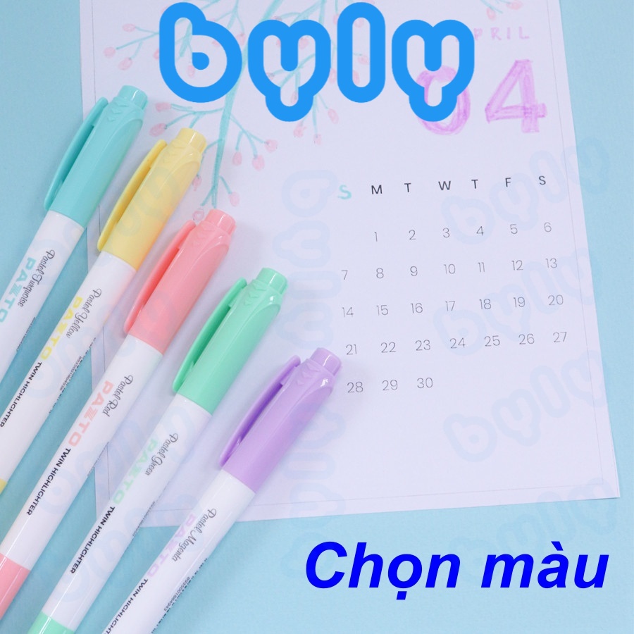 SET 5 màu bút dạ quang tông màu pastel nhẹ nhàng 2 đầu HL-016 𝑻𝒉𝒊𝒆̂𝒏 𝑳𝒐𝒏𝒈 - ByLy Store