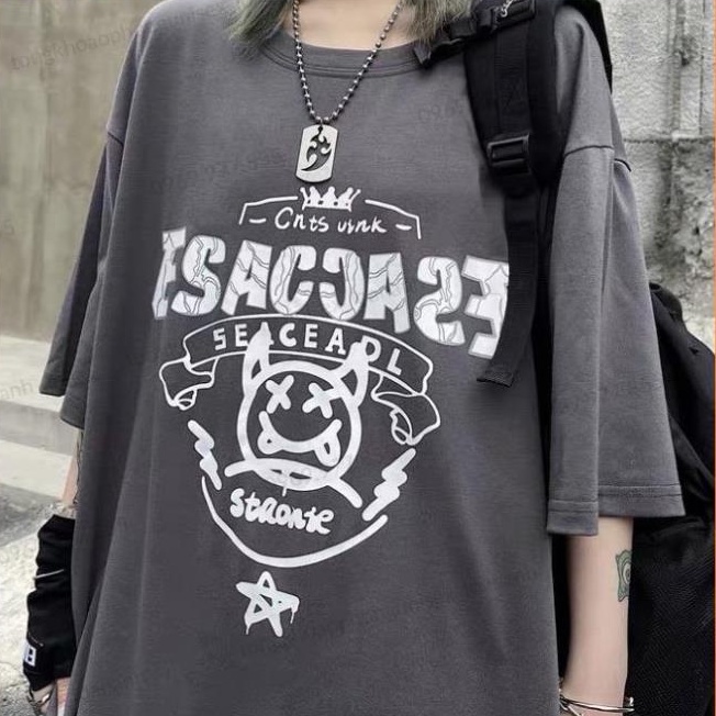 Áo thun unisex tay lỡ form rộng, áo phông nam nữ form rộng mát mịn thấm hút mồ hôi in hình ESAC