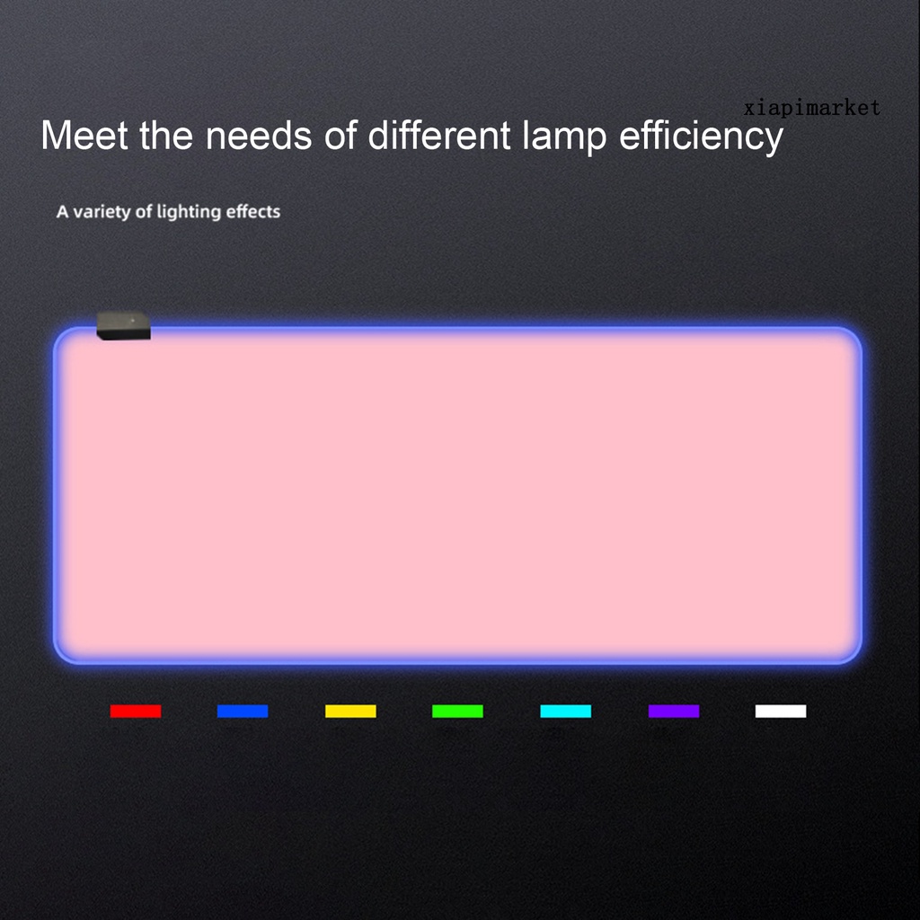 LOP_Colorful Luminous RGB Light Effect Large Size Anti-slip Computer Keyboard LED Mouse Pad Mat for PC