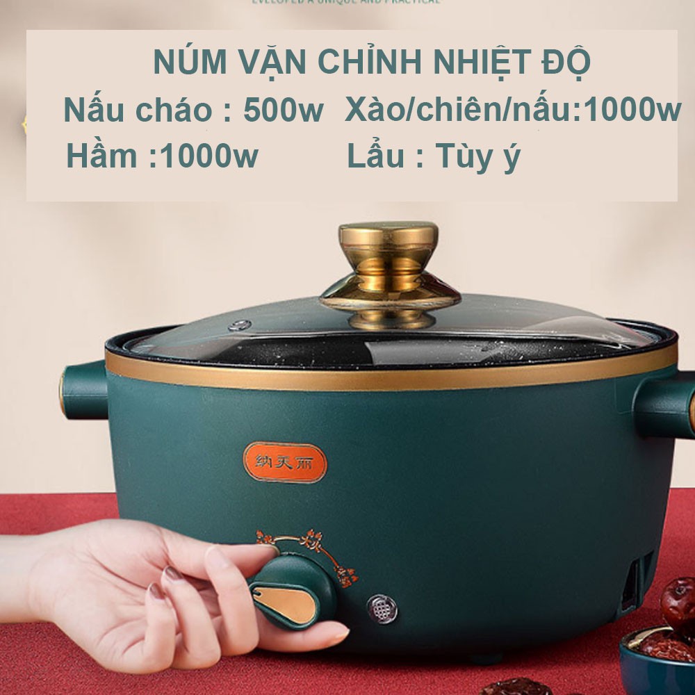 Nồi Điện Đa Năng ARISON (Lẩu, Nấu, Xào, Chiên,Hấp,Nấu Cơm,Nấu Cháo) - Công suất:1000w