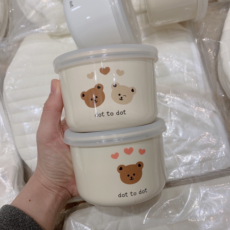 Bát sứ / Hũ sứ ăn dặm cho bé phong cách dottodot