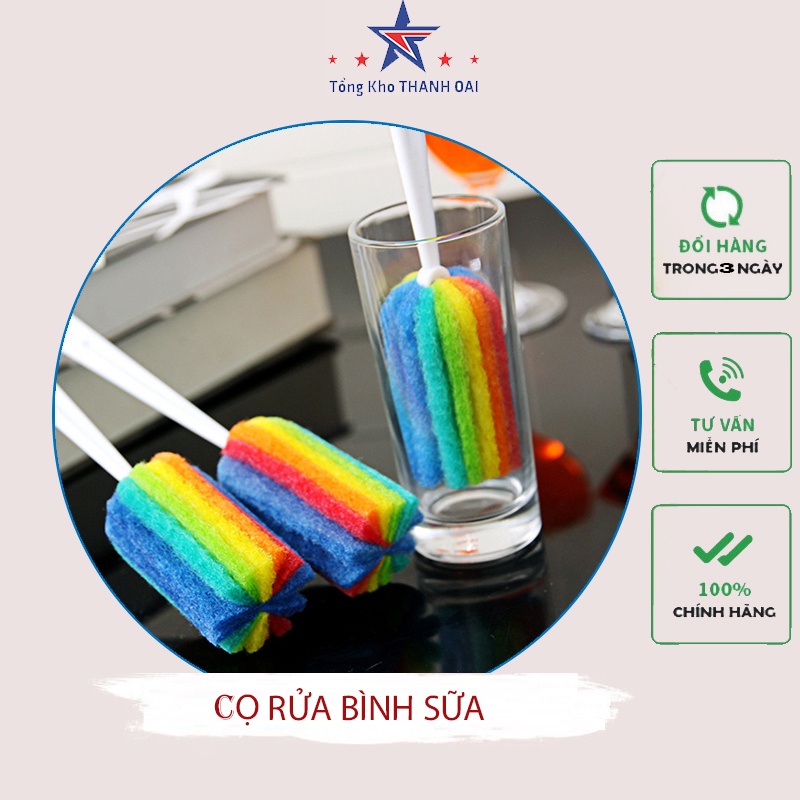 Cọ Rửa Bình Sữa, Cọ Rửa Ly 7 Màu Đa Năng Tiện Dụng Mới