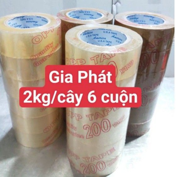 [XẢ KHO] Băng keo băng dính trong /đục 200yard ( 2kg/cây 6 cuộn)